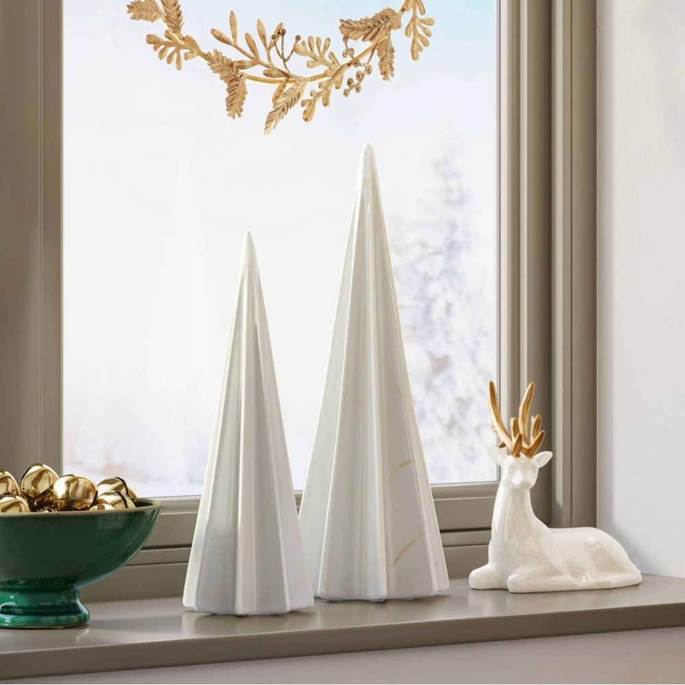 Threshold Target Tree Marble Cream Tall Ceramic 12" Christmas Decor NEW Sold Out